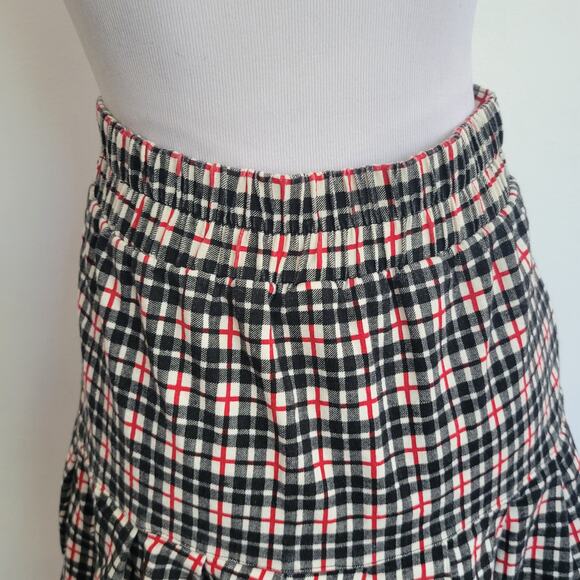 Vintage Y2K School Girl Plaid Skirt 90s Clueless Black Button Front Women Medium - Picture 7 of 10